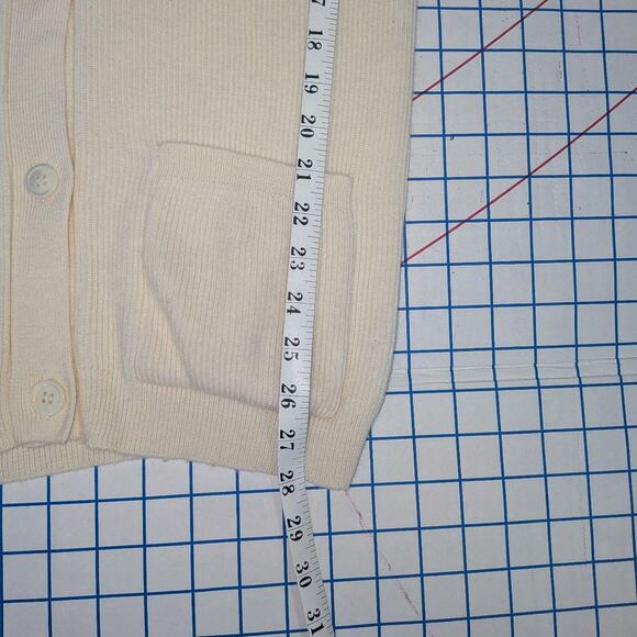 Nordstrom Town Square Ribbed Knit 100% Merino Wool Cardigan, Size M - Picture 7 of 8